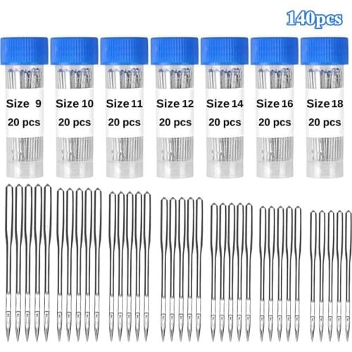 LMDZ 140 Count Sewing Machine Needles - 7 Sizes Sewing Machine Needles with Needle Bottle, Universal Point for Singer, Brother