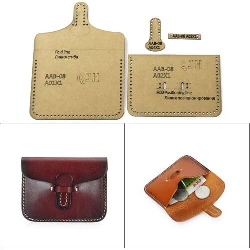 Diy handmade leather goods version type special board card mould business card coin purse kraft paper template leather tool
