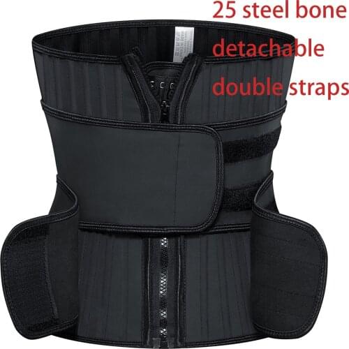 Latex Waist Trainer Corset Belly Slim Belt Body Shaper Modeling Strap 25 Steel Boned Waist Cincher fajas colombianas Body Shaper