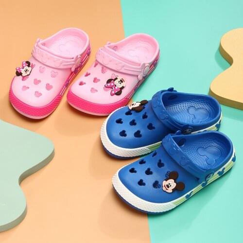 2021 Disney Summer New Mickey Mouse Slippers Non-slip Outdoor Slippers Cute Cartoon Breathable Minnie Sandals Mini Melissa