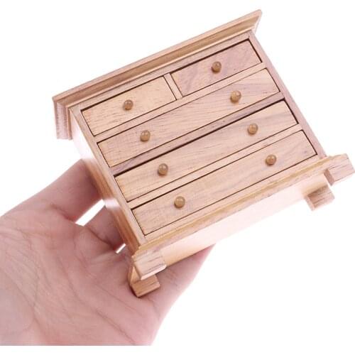 1Pcs 1:12 Dollhouse Miniatures TV Cabinet Wooden Cabinet Furniture Dolls House Decor