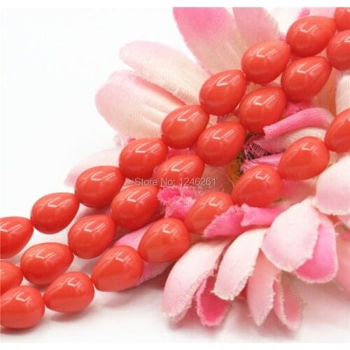 Fashion 7x9mm Accessories Drops Imitation Pearl Red Glass Loose DIY Beads Accessory Part Jewelry Making Design Women Girls Gifts