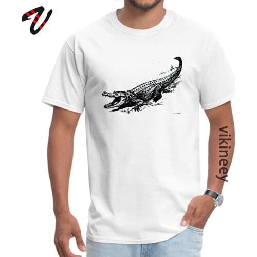 Male T Shirt Alligator Art Europe Tees 100% Alien O Neck Bermuda Sleeve Printed On Tees ostern Day Drop Shipping