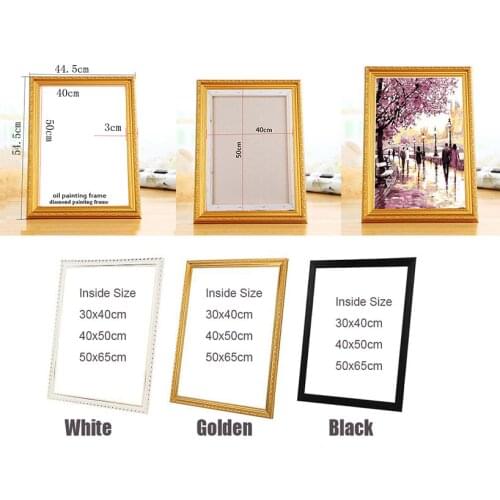 Many kinds of size for diy oil painting by numbers wood frame wall Diamond painting embroidery picture frame Photo Picture frame
