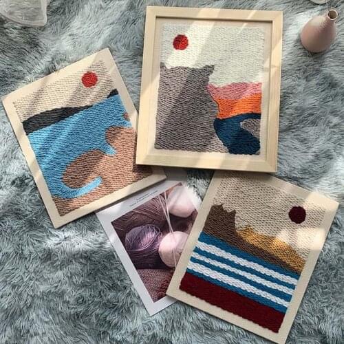 Sunrise Sencery Punch Needle Kit for Beginner, Landscape Yarn Punch Needle Kit, DIY Embroidery Kit, Punch Kit with Yarn