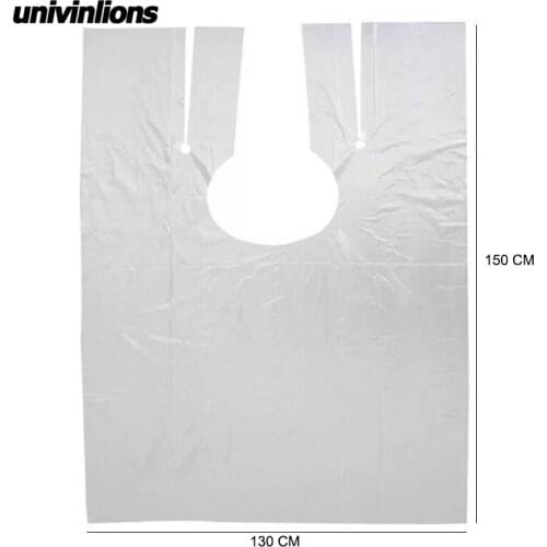 Univinlions 130*150 Disposable PE Waterproof Apron Cut Perm Dye Hair Cape Gown Antistatic Barber / HomeWrap Hairdressing Cloth