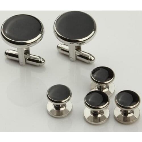 Top Quality Cufflinks Collar Studs 6pcs Set Tuxedo Cuff Links Stud Boutons Mens Jewelry Accessory Wholesale 5sets/lot