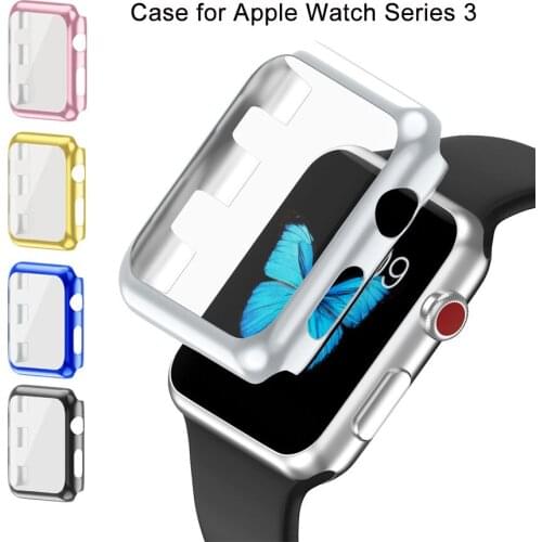 Plastic Watch Case Cover with Screen Protector for Apple Watch Series 3 Full Body Scratch-resistant Case for Apple Watch 38/42mm