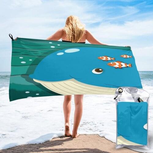 Wearable Bath Towel Whale Clownfish Swimming Soft and Absorbent Unique Towel for Hotel Home Bathroom Gifts Women Bathrob