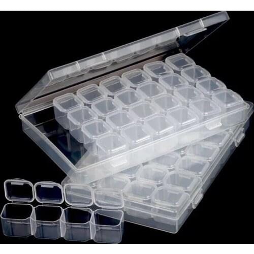 ZOOYA 28 Slots Adjustable Plastic Storage Box Storage Box box for jewelry Diamond Embroidery Craft Bead Pill Storage Tool BKT