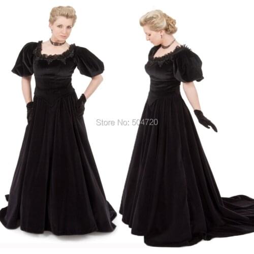 19 Century Retro Vintage Victorian dresses Eras Regency Gothic Civil War Renaissance Revolutionary Dress Halloween HL-134