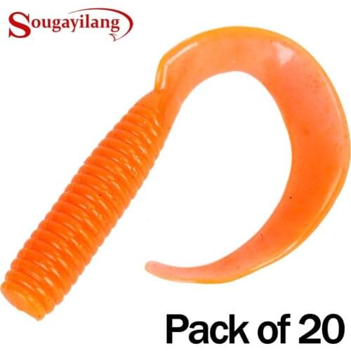 Sougayilang Big Soft Worm Baits 20Pcs 17cm 12g Soft Fishing Lure Baits For Saltwater Freshwater Bass Carp Fishing