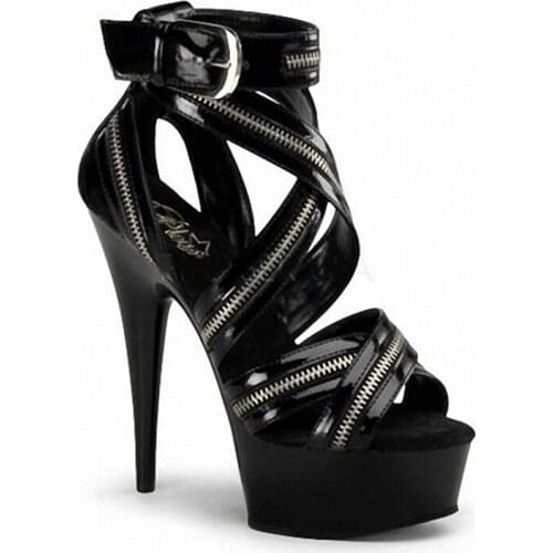 Summer Gladiator Sandals For Women 15CM Thin High Heels PU Buckle Strap waterproof fashion Dress Party Wedding shoes for woman