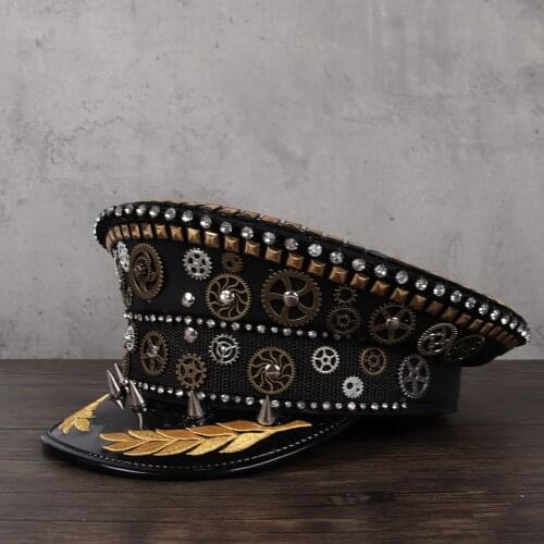 Steampunk Hat Women Men Handmade Punk Fedora Hat Acrylic Gems Wide Brim Jazz Church Cospaly Cap Winter Panama Sun Top Hat 2 Size