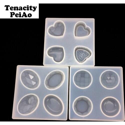 DIY Heart Round Style Silicone Mold Resin for Necklace Uv Resin Mold for Earring Pendants Jewelry Making Tool