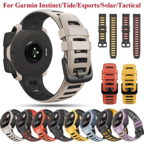 Silicone Watch Band Strap For Garmin Instinct Smartwatch 22mm Replacement Wristband Instinct Tactical/Solar/Esports/Tide Correa