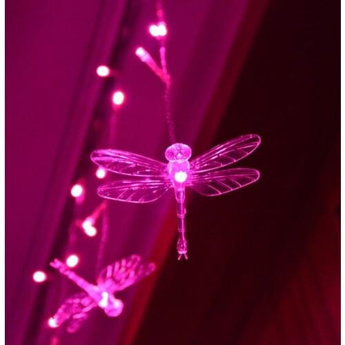 Luminarias 4M 100 LED Curtain Lights 18P Dragonfly Decoration Navidad Lamp For Christmas Party Wedding