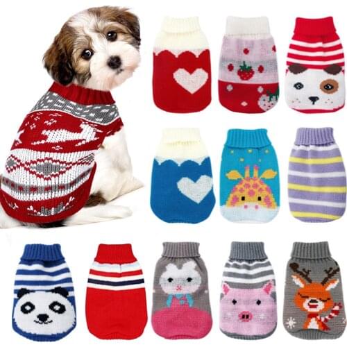 Warm Dog Clothes for Small Dog Coats Jacket Winter Clothes for Dogs Cats Clothing Chihuahua Cartoon Pet Sweater Costume Apparels