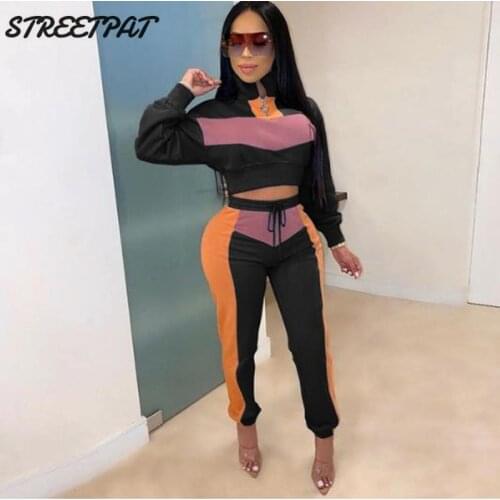 2020 Fall Winter Two Piece Outfits Tracksuit Woman Turtleneck Long Sleeve Crop Top Sweatshirt Leggings Sweatpants Suits