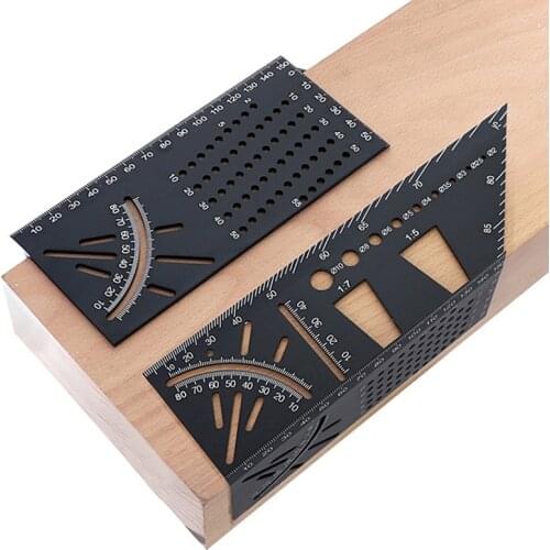 Woodworking Square Angle Ruler Multifunctional Angle Ruler 45 90 Degree Aluminum Alloy Accurate Marking Gauge Carpenter Tool