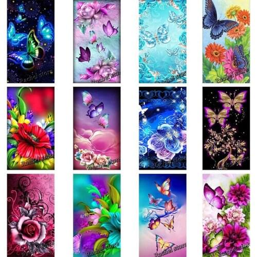 Diy Diamond Painting Cross Stitch Kits Diamond Mosaic Butterfly flower Full Square Diamond And Round Diamond Embroider BS224