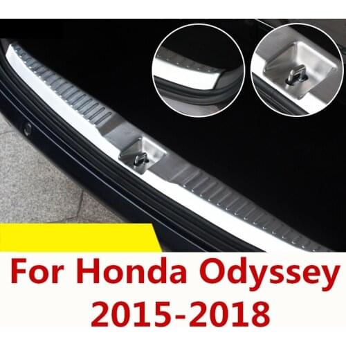 For Honda Odyssey 2015-2018 stainless steel Exterior Interior Rear Trunk Bumper Scuff Plate Door Sill Auto Accessories