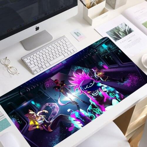 LOL KDA ALL OUT Seraphine Customized 2mm Thickness Gaming Mousepad Large Rubber Gamer Mouse Pad keyboard mouse pad 900x400mm mat