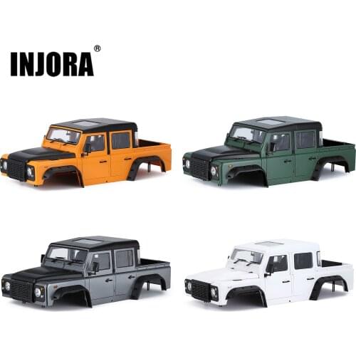 INJORA 313mm 12.3in Wheelbase D130 Defender Pickup Body Shell for 1/10 RC Crawler Car Traxxas TRX4 TRX-4 Axial SCX10 90046