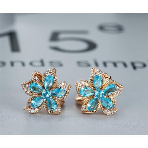 Dainty Gold Color Wedding Earrings Fashion Star Flower Zircon Stone Earrings Cute Female Rainbow Crystal Hoop Earrings For Women