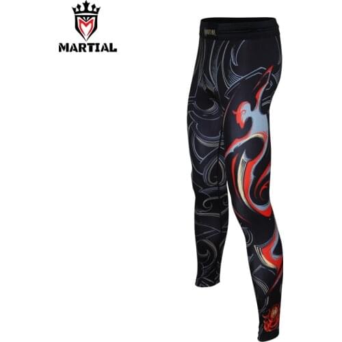 Martial: Sagittarius printed mma pants compression leggings fitness running pants athletic men sports spats
