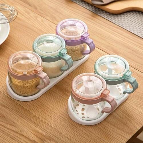 OTHERHOUSE Spice Jar Seasoning Box Spice Container Box Set Salt and Pepper Storage Box Container Kitchen Cruet BBQ Spice Bottles