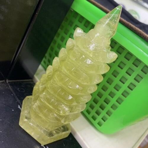 Hot sales beautiful natural citrine quartz crystal Wenchang tower as gift wholesale for home decor