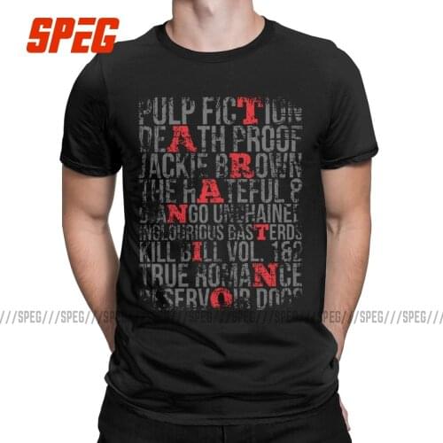 Pulp Fiction Tarantino Quentin T Shirts Men Pure Cotton Unique T-Shirts Round Neck Tees Short Sleeve Clothing Birthday Gift