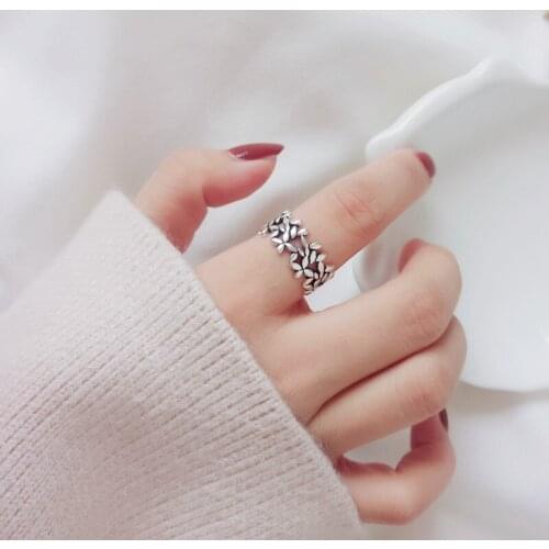 Charming Bohemian Ethnic Leaf Ring For Women Female Fashion Finger Rings Girls Party Gift Gothic Jewelry