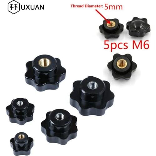 One Or 5pcs M5/6/8/10/12 Thread Star Shaped Head Clamping Nuts Knob For Industry Equipment
