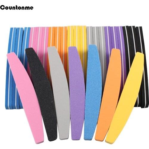 5/10Pcs Double Sided Sponge Nail Files 100/180 Grit Mix Color Boat Nail Buffer Block Polishing For UV Gel Manicure Pedicure Tool