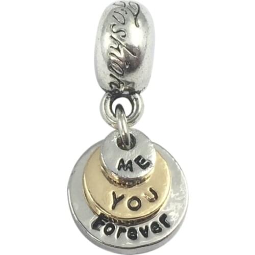 You & Me Forever Dangle Pendant European Beads Fit Charms Bracelets&Bangles Necklace