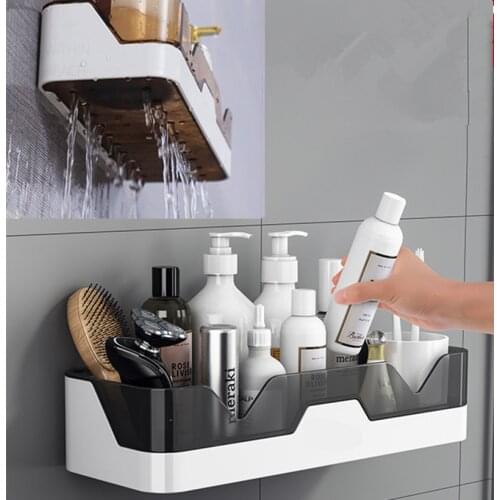 Bathroom Shelf WC Shampoo Holder Shower Shelves Wall Mount Kitchen Storage Basket Cosmetic Rack Home Organizer Bath Accessories
