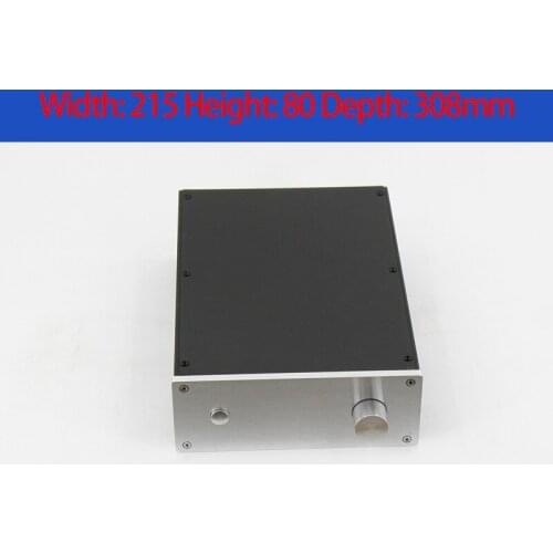 KYYSLB 215*80*308mm All Aluminum Preamp Amplifier Chassis Box House DIY with Switch Knob Feet Power Base Amplifier Case Shell