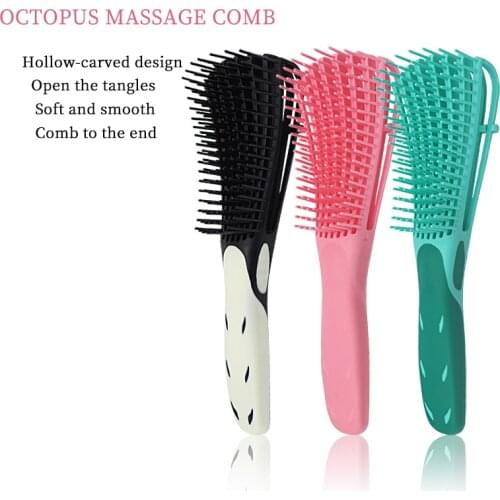 Products Eight Rows Detangler Massage Hair Brush Private Label Detangling Comb Brush Hair