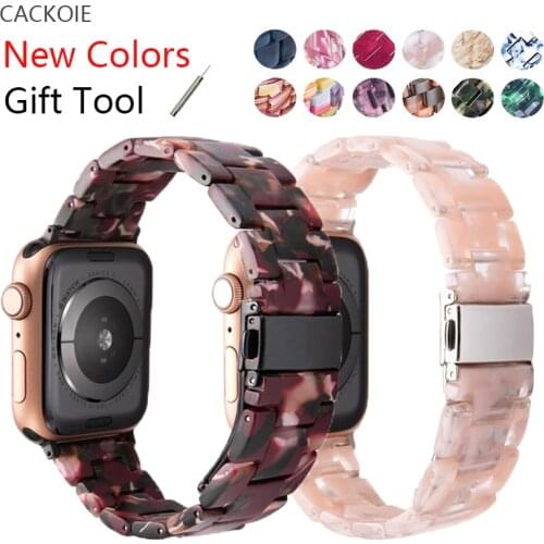 Resin strap For Apple Watch band 44mm 40mm iwatch Series 6 5 4 3 2 1 Wrist watch Accessories 42mm 38mm loop bracelet Replacement