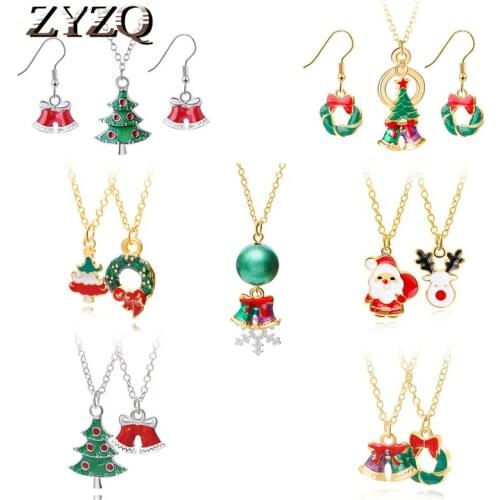 ZYZQ Christmas Series Womens Necklaces Cute Santa Claus Pendant Necklaces For Girls Present Charm Merry Christmas Jewelry