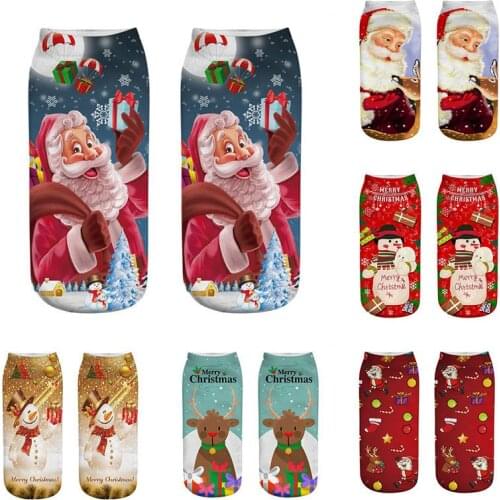 3D Print Christmas Stocking Cotton Socks Funny Cartoon Winter Warm Socks New Year 2021 Christmas Party Women Men Navidad Gifts