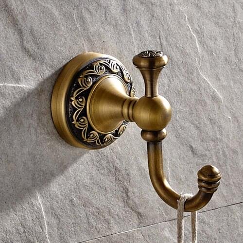 Leyden Antique Brass Wall Mounted Modern Bathroom Robe Hook Single Towel Clothes Key Hat Hook Hanger Bathroom Accessories