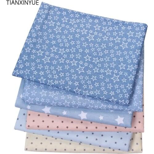 TIANXINYUE 6Pcs/lot,Star Series Twill Cotton Fabric,Patchwork Cloth,DIY Sewing Quilting Fat Quarters Material For Baby&Child