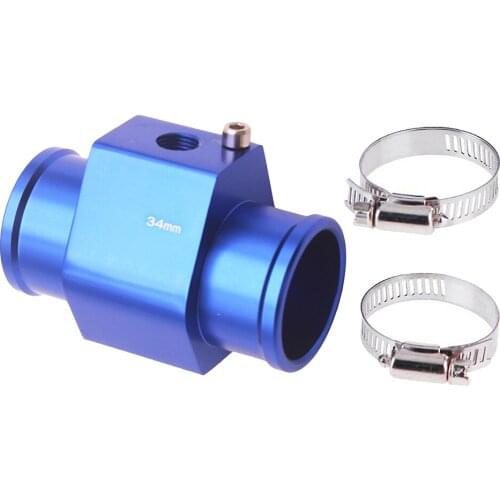 Universal Water Temp Joint Pipe Water Temp Gauge Radiator Hose Adapter, Blue, Easy Install