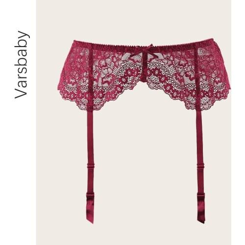 Varsbaby sexy fashion suspender belt womens underwear sexy lace garter belt black/cream white/red color