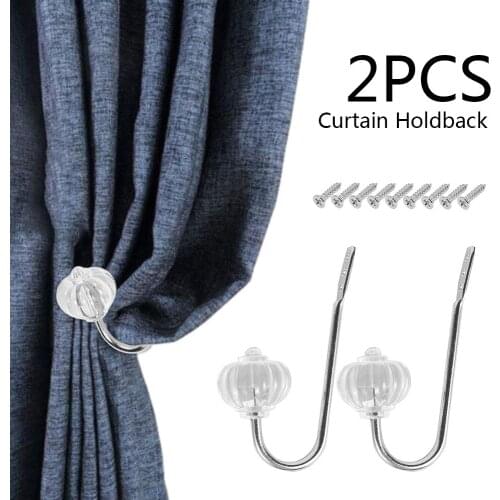 2pcs Metal Crystal Glass Curtain Hanger Luxurious Window Accessories Europe Curtain Holdback Wall Back Hooks For Living Room