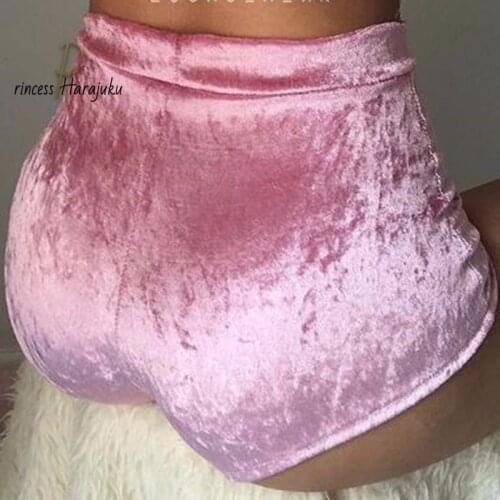 S-XL Fashion Women Goddess Velvet Drawstring Shorts Plus Size Casual Mid Waist 2020 Winter Sexy Skinny Booty Shorts Dropshipping