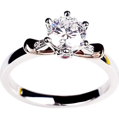 925 Sterling Silver Womens Rings Unique Six-claw Carat Diamond Jewelry Luxury Engagement Elegant Original Design Exquisite